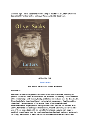 Unduh (Read) PDF Letters by Oliver Sacks.pdf secara gratis