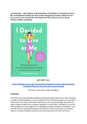 Unduh (Read) PDF I Decided to Live as Me_ An Illustrated Checklist for How to Stop Comparing Yourself to Others So You Can Learn.pdf secara gratis