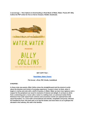 Unduh (Read) PDF Water, Water_ Poems by Billy Collins.pdf secara gratis