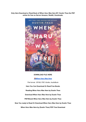 Unduh (DOWNLOAD) (PDF) When Haru Was Here by Dustin Thao secara gratis