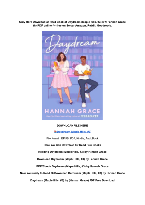 Unduh (DOWNLOAD) (PDF) Daydream (Maple Hills, #3) by Hannah Grace secara gratis